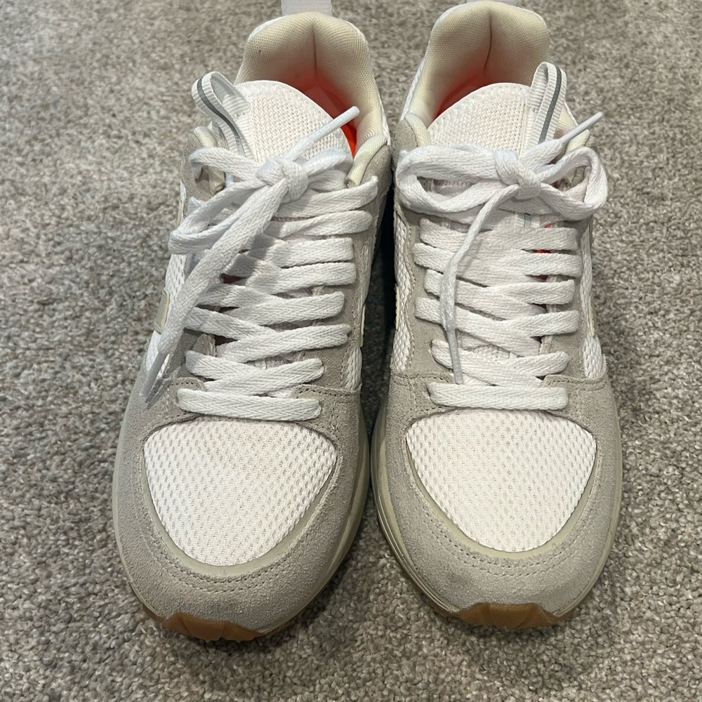 Veja White and Light Gray Sneakers with Gum Outsole and Pink Lining